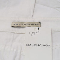 Balenciaga Paio di Pantaloni in Cotone in Bianco