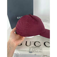 Gucci Hut/Mütze aus Baumwolle in Bordeaux