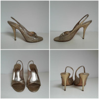 Casadei Pumps/Peeptoes Leather in Gold