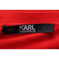 Karl Lagerfeld Top Suede in Red