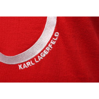 Karl Lagerfeld Top Suede in Red