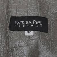 Patrizia Pepe Giacca in pelle di agnello in grigio