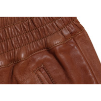 Set Shorts aus Leder in Braun