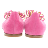 Unützer Slippers/Ballerina's Suède in Roze