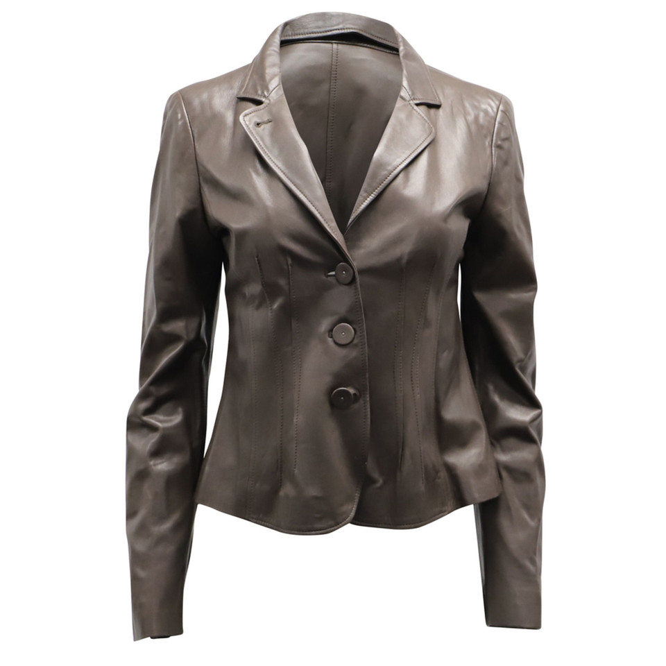 Armani Jacke/Mantel aus Leder in Braun