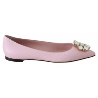 Dolce & Gabbana Slippers/Ballerina's Leer in Roze
