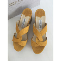 Jimmy Choo Wedges Leather in Yellow