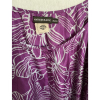Antik Batik Kleid aus Seide in Violett