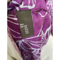 Antik Batik Kleid aus Seide in Violett