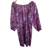 Antik Batik Kleid aus Seide in Violett