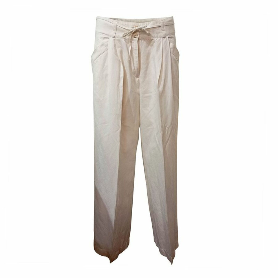 Dries Van Noten Hose aus Leinen in Weiß