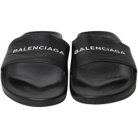 Balenciaga Slipper/Ballerinas aus Leder in Schwarz