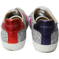 Gucci Sneakers Leer in Zilverachtig