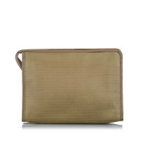 Yves Saint Laurent Clutch Bag Canvas in Beige