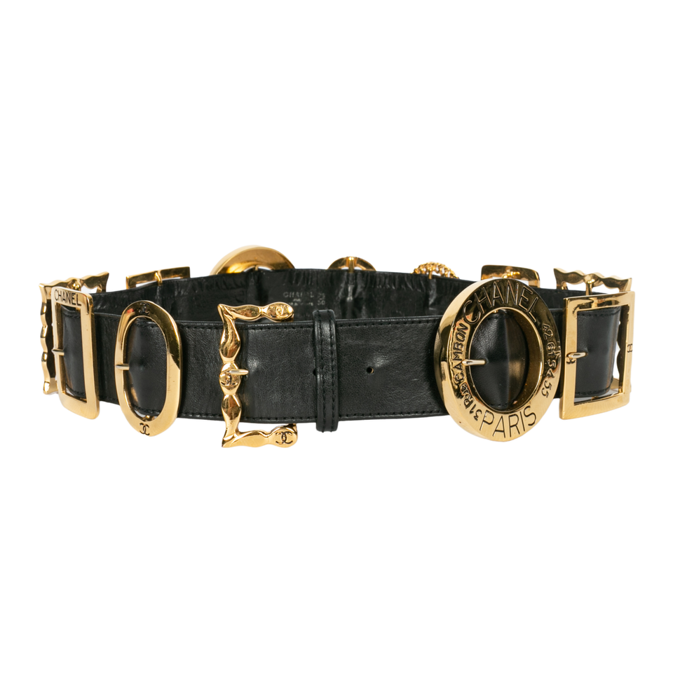 Chanel Riem Leer in Zwart