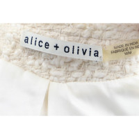 Alice + Olivia Jacke/Mantel aus Baumwolle in Weiß