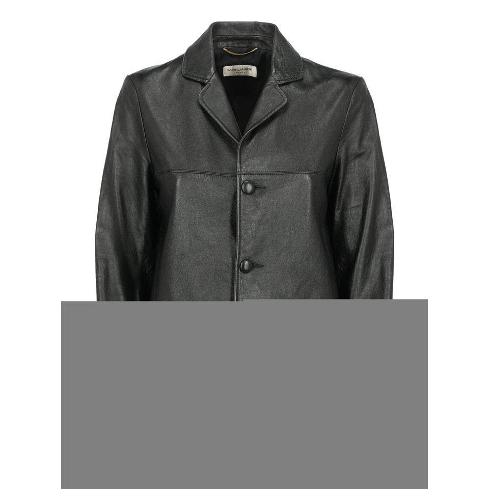 Saint Laurent Jacke/Mantel aus Leder in Schwarz