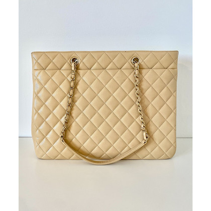Chanel Shopping Tote Leather in Beige