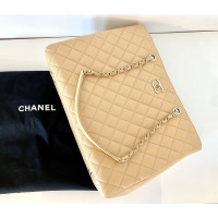 Chanel Shopping Tote Leer in Beige