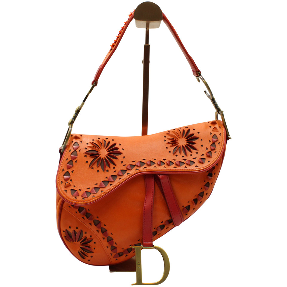 Dior Saddle Bag Leather in Orange