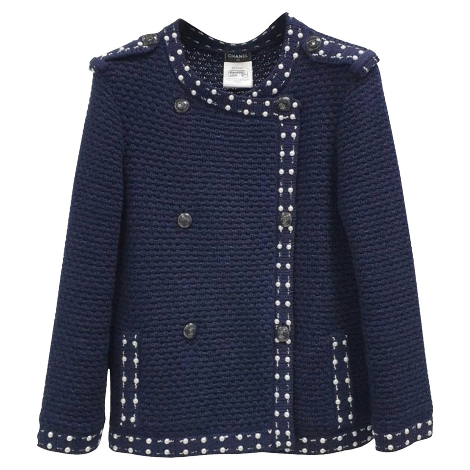 Chanel Giacca/Cappotto in Cashmere in Blu