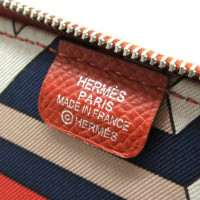 Hermès Täschchen/Portemonnaie aus Baumwolle in Braun