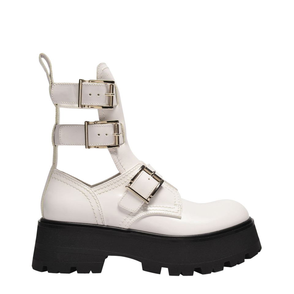 Alexander McQueen Boots Leather in White