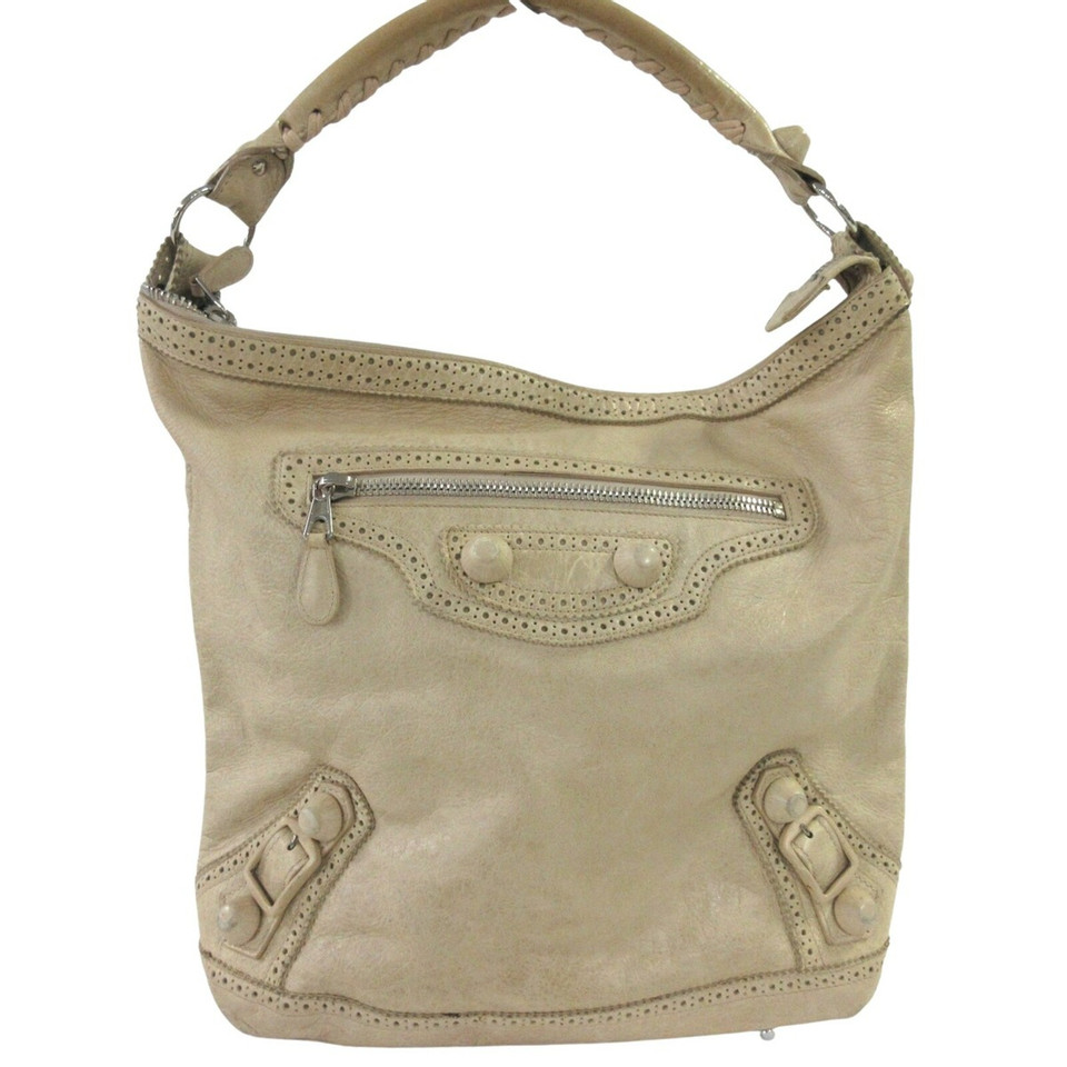 Balenciaga Motocross Day Bag aus Leder in Beige