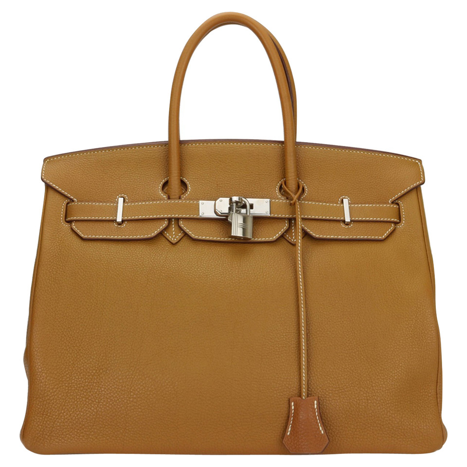 Hermès Birkin Bag 35 Leer in Oker