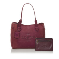 Loewe Handbag Suede in Bordeaux