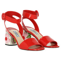 Prada Sandali in Pelle in Rosso