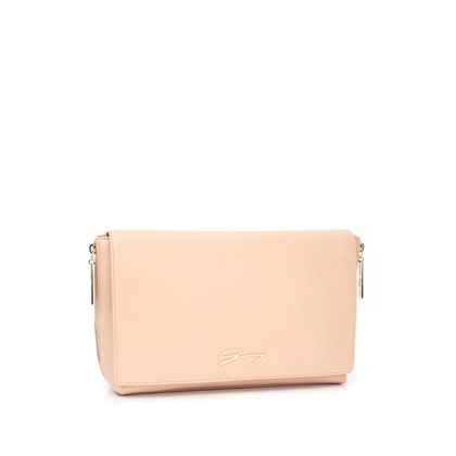 Genny Clutch Bag Leather in Nude
