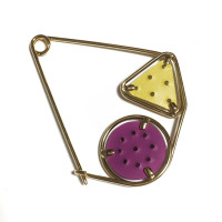 Loewe Brooch Leather in Yellow