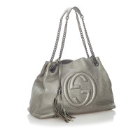 Gucci Soho Tote Bag Leather in Grey