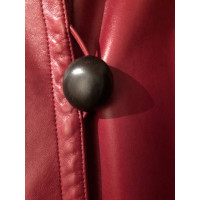 Yves Saint Laurent Giacca/Cappotto in Pelle in Rosso