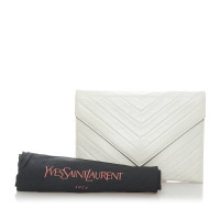 Yves Saint Laurent Clutch Bag Leather in White