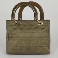 Christian Dior Lady Dior Medium Canvas in Groen