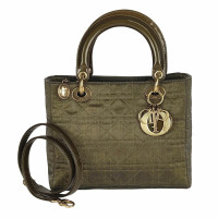 Christian Dior Lady Dior Medium Canvas in Groen