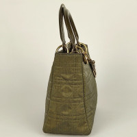 Christian Dior Lady Dior Medium Canvas in Groen