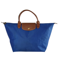 Longchamp Handtas Canvas in Turkoois