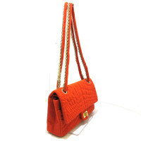 Chanel Flap Bag aus Canvas in Orange