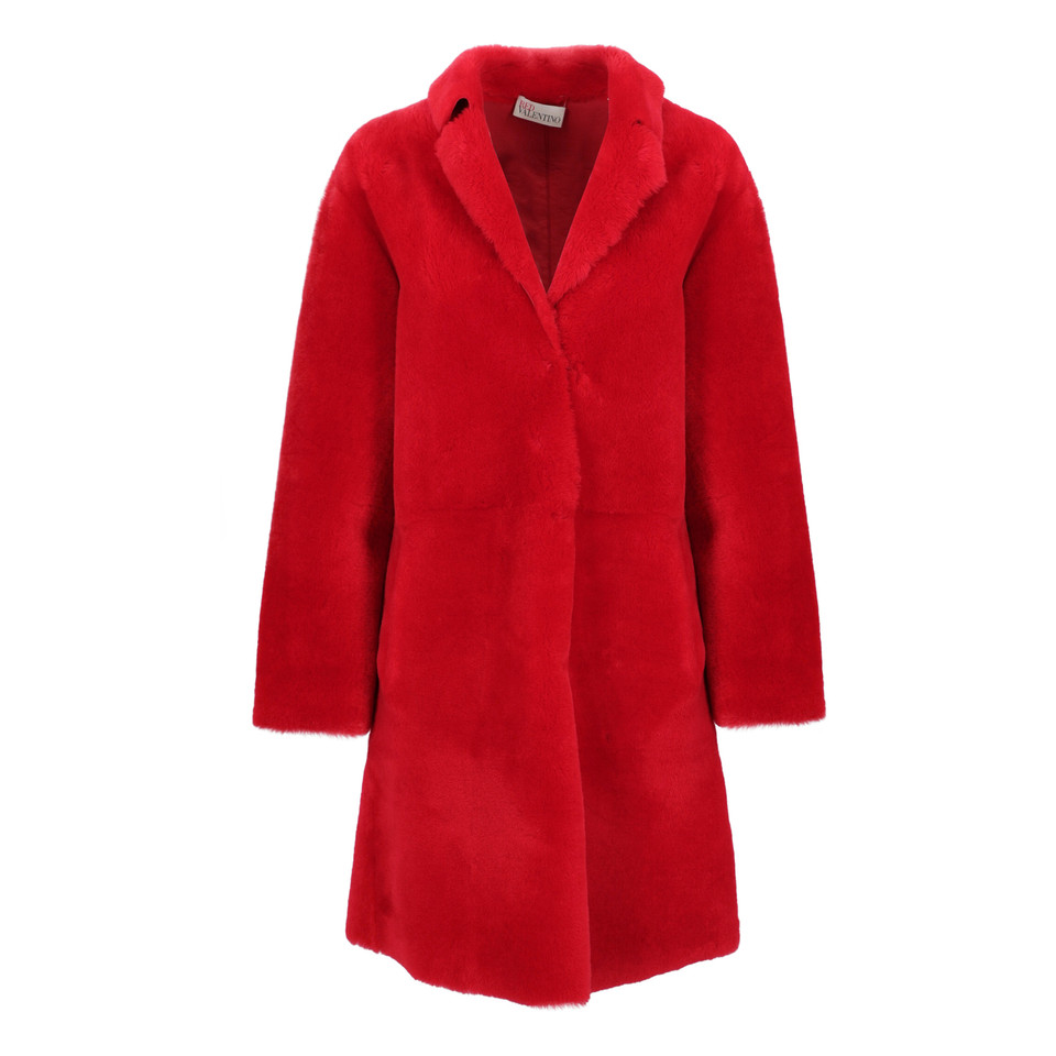 Red Valentino Jacke/Mantel aus Leder in Rot