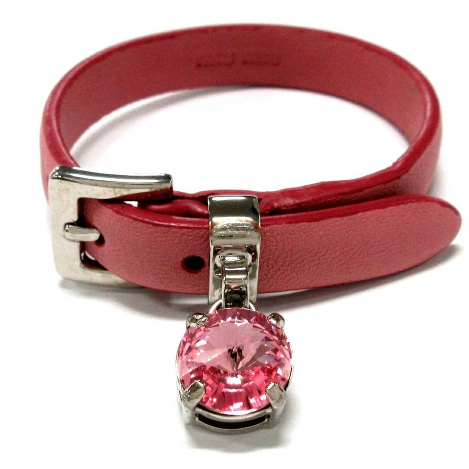 Miu Miu Armreif/Armband aus Leder in Rosa / Pink