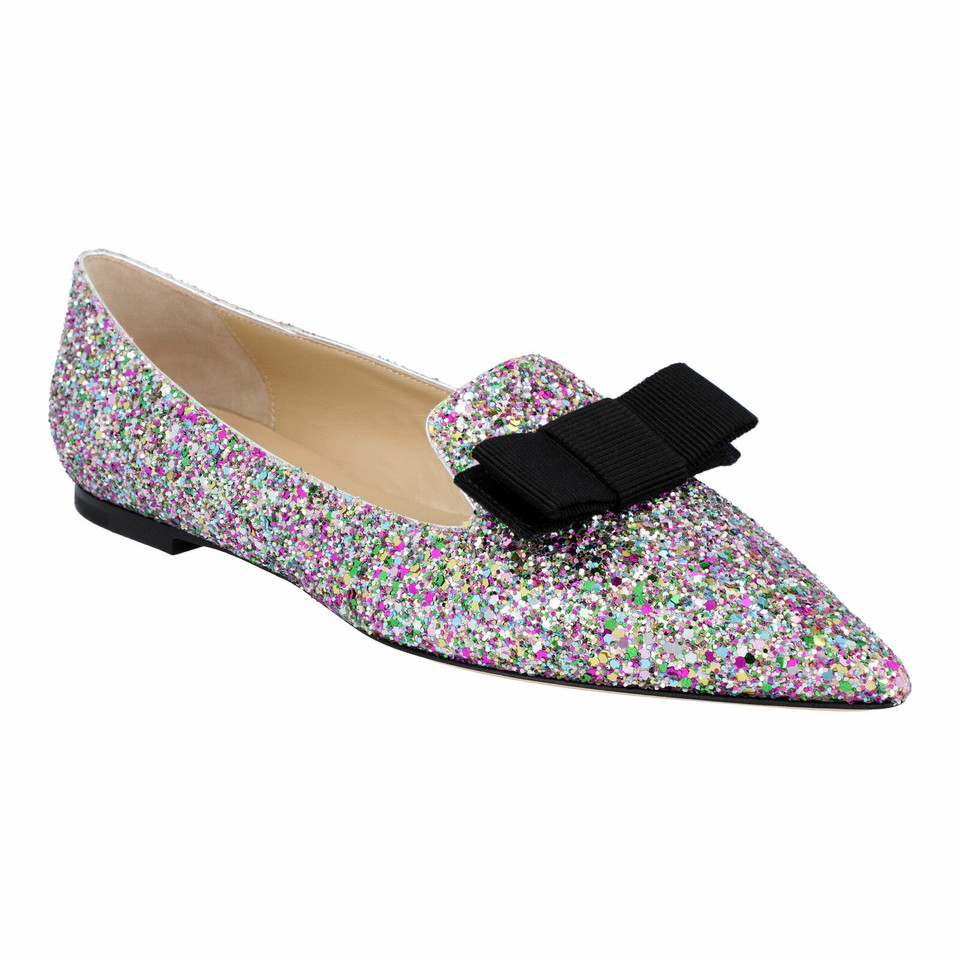 Jimmy Choo Slipper/Ballerinas in Silbern