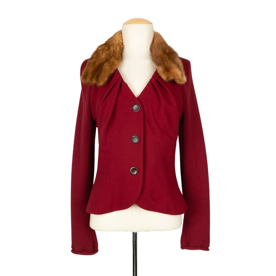 Dior Giacca/Cappotto in Lana in Bordeaux