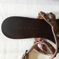 Pura Lopez Sandals Suede in Brown