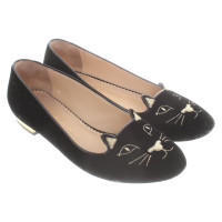 Charlotte Olympia Ballerinas in Schwarz