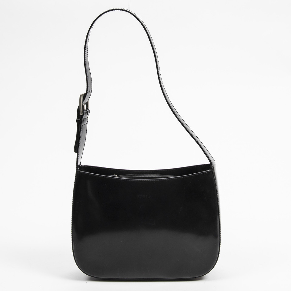 Furla Sac à bandoulière en Cuir verni en Noir