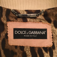 Dolce & Gabbana Jacke/Mantel aus Leder in Nude