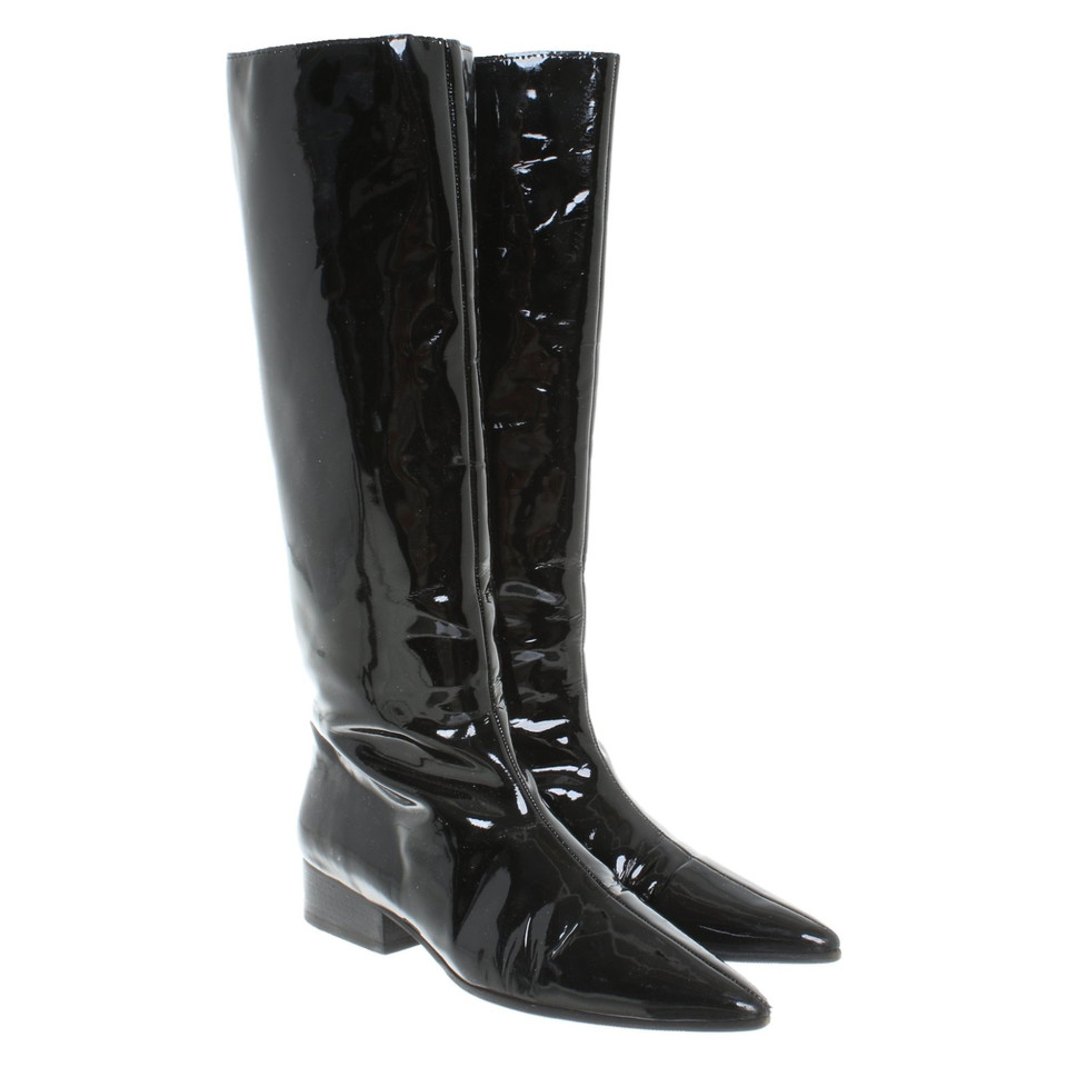 Gucci Patent leather boots in black